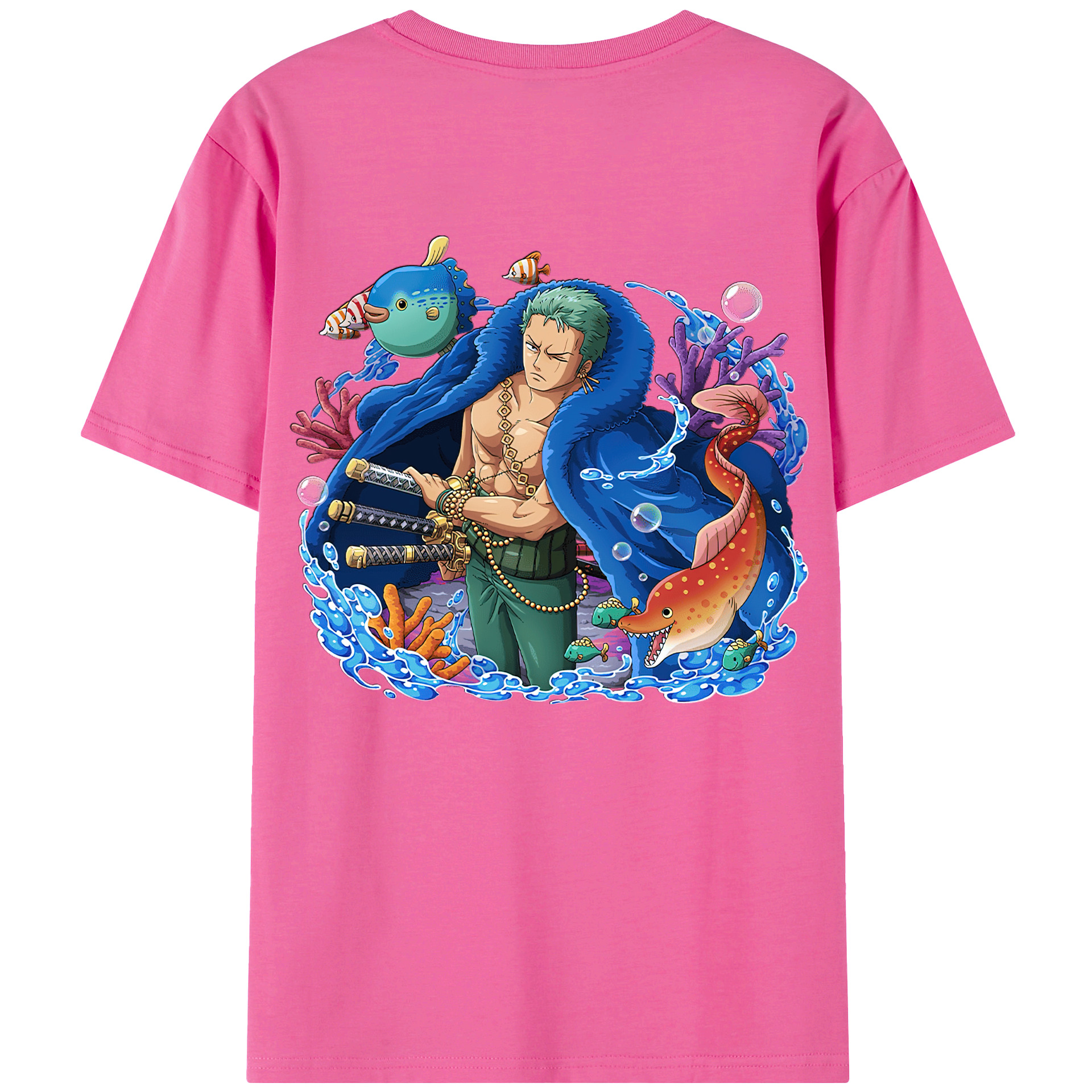 ワンピース ロロノア・ゾロ ONE PIECE Roronoa Zoro レディース半袖Tシャツ(バックプリント)